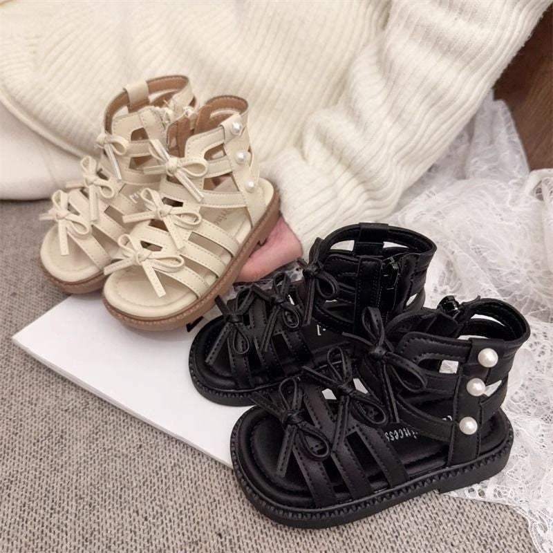 Baby Girl High-Top Fashionable Roman Shoes 2025 Open-Toe Fashionable Soft-Soled Princess Style Toddler Sandals - Image 3