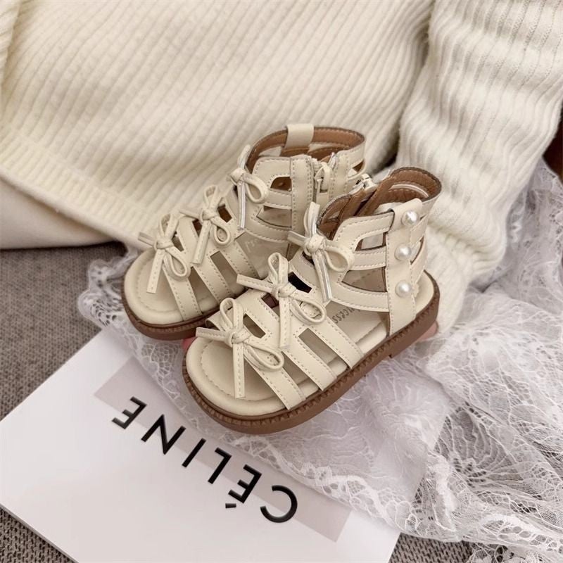Baby Girl High-Top Fashionable Roman Shoes 2025 Open-Toe Fashionable Soft-Soled Princess Style Toddler Sandals - Image 5