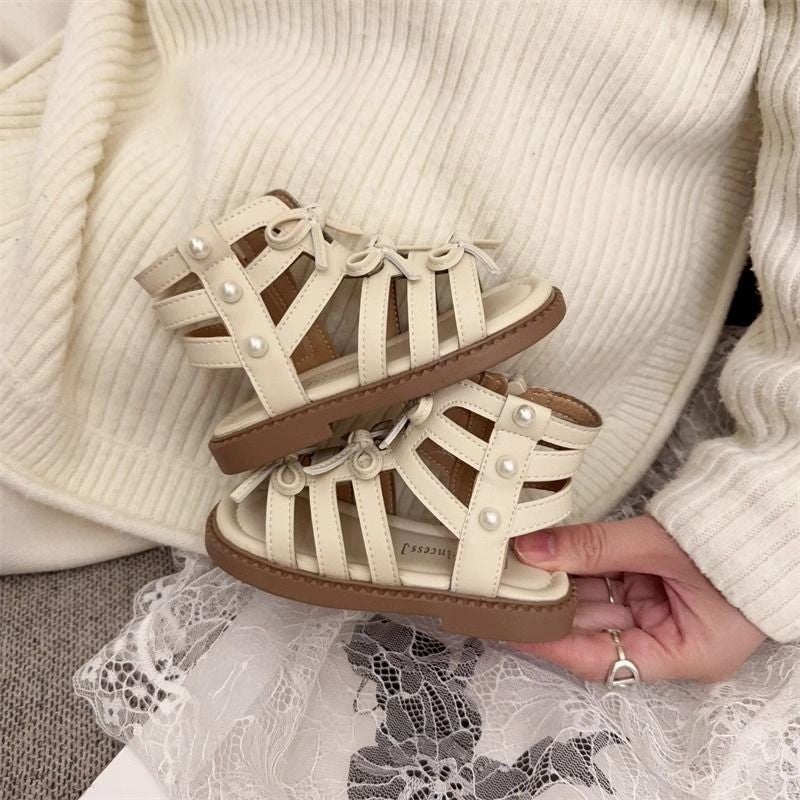 Baby Girl High-Top Fashionable Roman Shoes 2025 Open-Toe Fashionable Soft-Soled Princess Style Toddler Sandals - Image 4