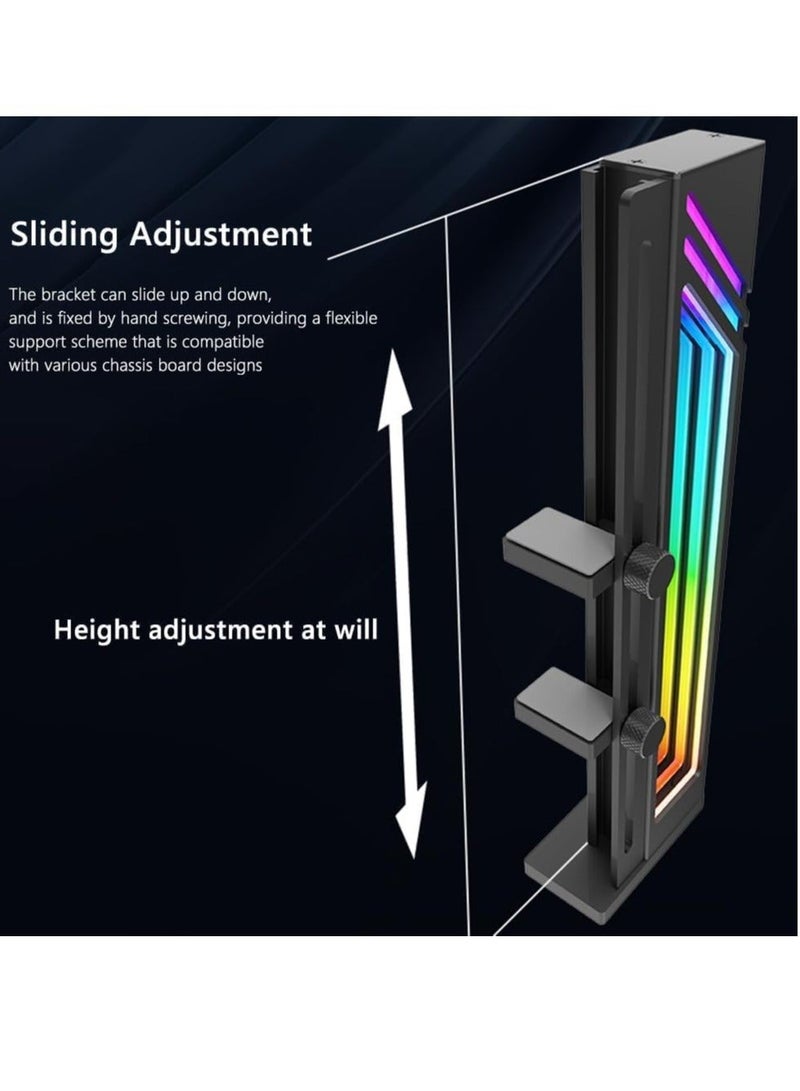 Graphics Card Support, ARGB GPU Stand Adjustable 5V 3PIN Video Card Holder Anti-sag Bracket Magnetic Base Anti-Skid Display Card Brace Rack Computer Graphic Processing Unit Accessories (Black)  - Image 5