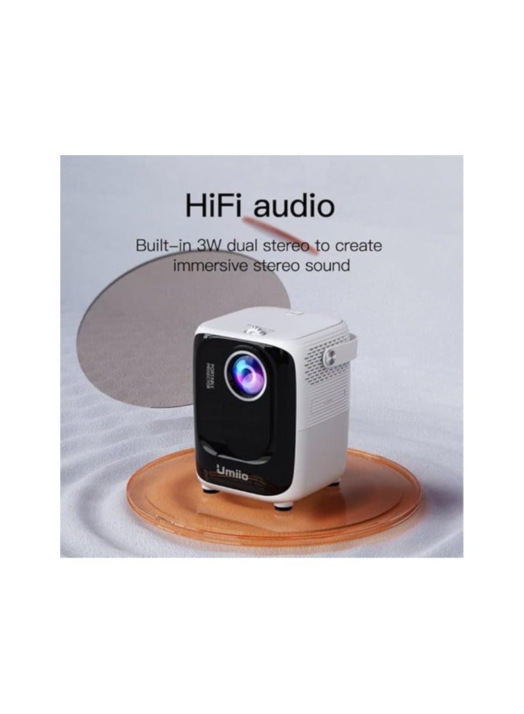 Umiio Android Video Projector with 5G WiFi & Bluetooth, Ultra HD Supported, A007 Chip Intelligence Portable Movie Projector Compatible With iOS Android HuaweiCast (White)  - Image 5