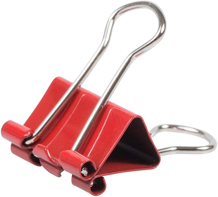 JAM Paper Colorful Binder Clips - Small - 3/4 Inch (19 mm) - Red Binderclips - 25/Pack - Image 3