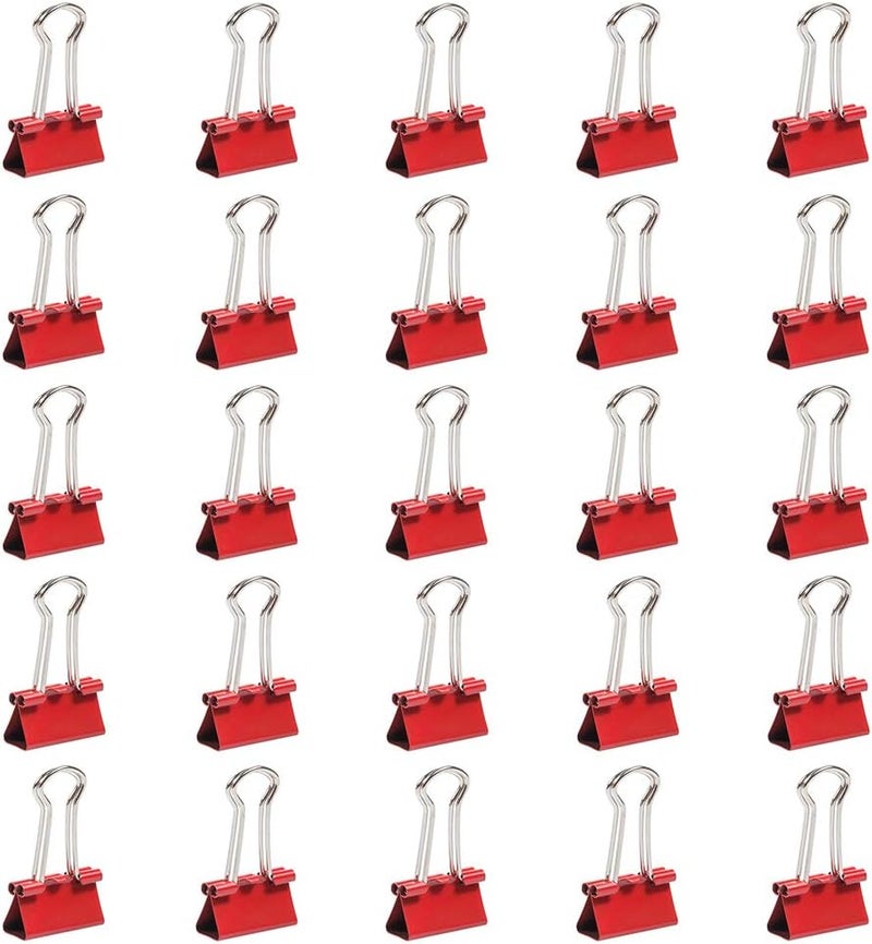 JAM Paper Colorful Binder Clips - Small - 3/4 Inch (19 mm) - Red Binderclips - 25/Pack - Image 2