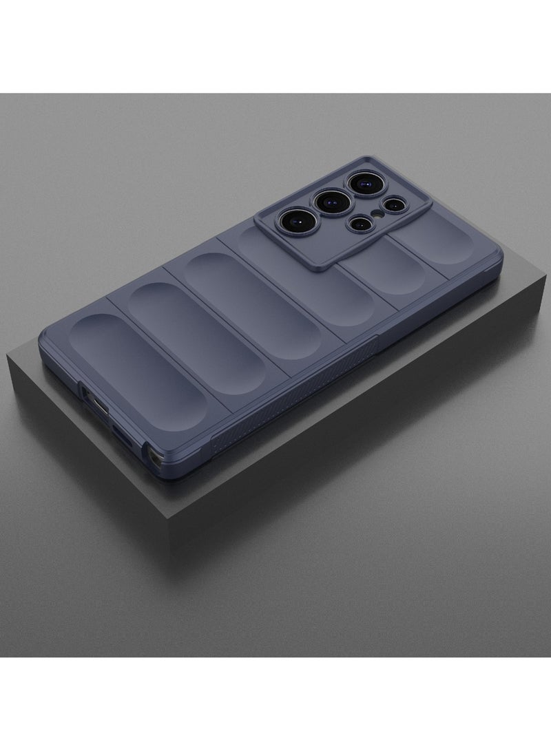 جراب موبايل ماجيك شيلد  سيليكون مضاد للصدمات وحمايه للكاميرا متوافق   Samsung Galaxy S25 Ultra (ازرق غامق) - Image 2