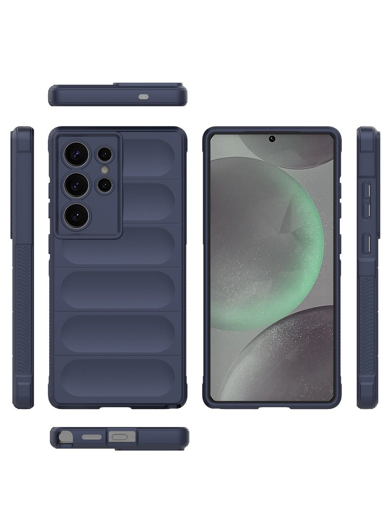 جراب موبايل ماجيك شيلد  سيليكون مضاد للصدمات وحمايه للكاميرا متوافق   Samsung Galaxy S25 Ultra (ازرق غامق) - Image 3