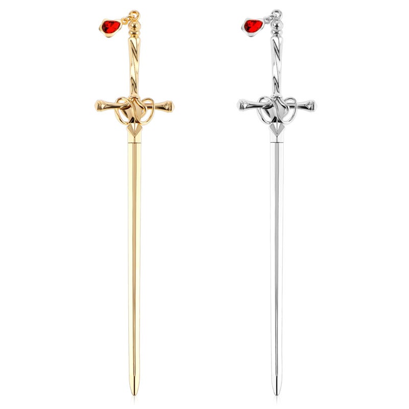 Jeffdad 2Pcs Sword Katana Bookmarks Vintage Silver Metal Pendant Bookmarks Unique Book Lovers Presents Valentine's Day Gifts Thanks Gift for Boyfriend - Image 1