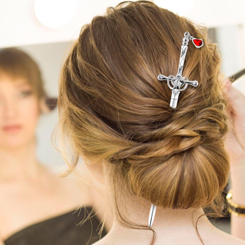 Jeffdad 2Pcs Sword Katana Bookmarks Vintage Silver Metal Pendant Bookmarks Unique Book Lovers Presents Valentine's Day Gifts Thanks Gift for Boyfriend - Image 5