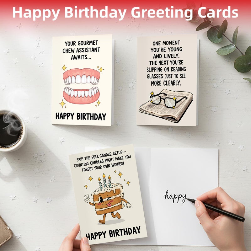 FunisFun Funny Birthday Cards for Women Men Happy Birthday Greeting Cards Humorous Gifts for Dad Mom Brother Sister (Cake) - Image 5