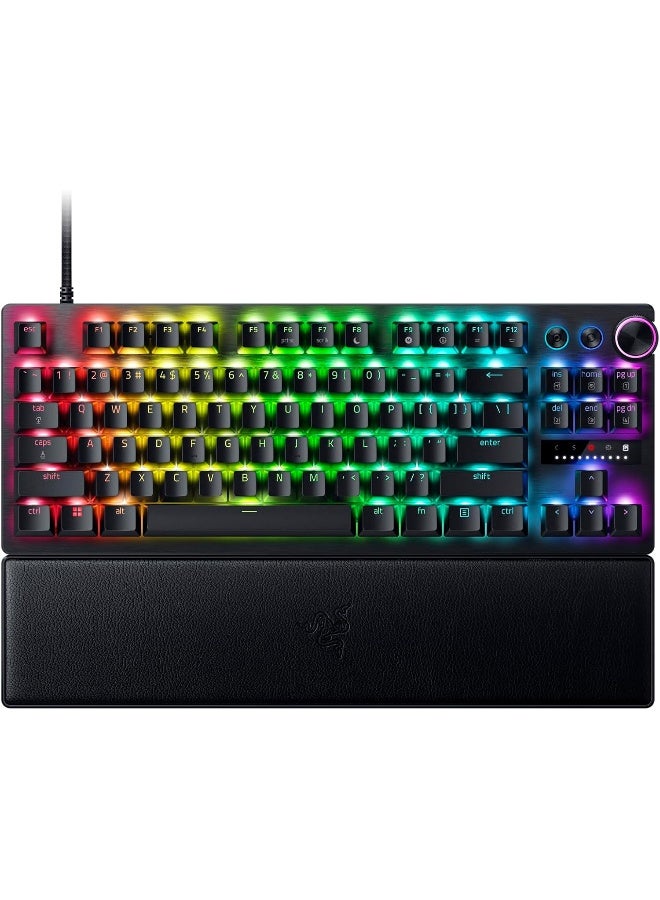 Huntsman V3 Pro TKL (Switches Analog) - Tenkeyless Gamer Keyboard - Razer Snap Tap & Quick Release (0.1 to 4 mm Adjustable Analog Optical Switches), AZERTY Keyboard | Black