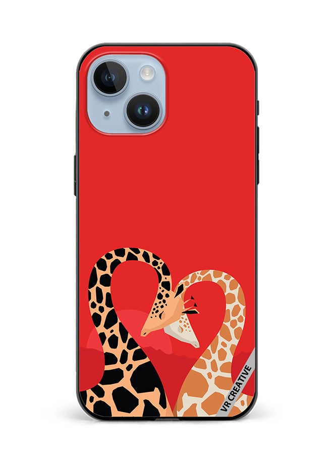 VR CREATIVE Protective Case Cover For Apple iPhone 15 Animal Love Design Multicolour - Image 1