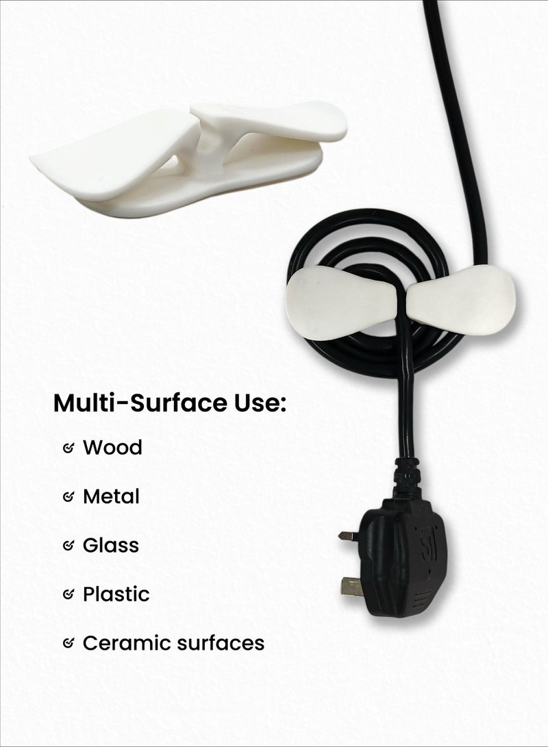 هاي-تيك حامل ومنظم الكابلات، حل إدارة الكابلات للمنزل والمكتب، حامل أسلاك متين وقابل لإعادة الاستخدام - Image 5