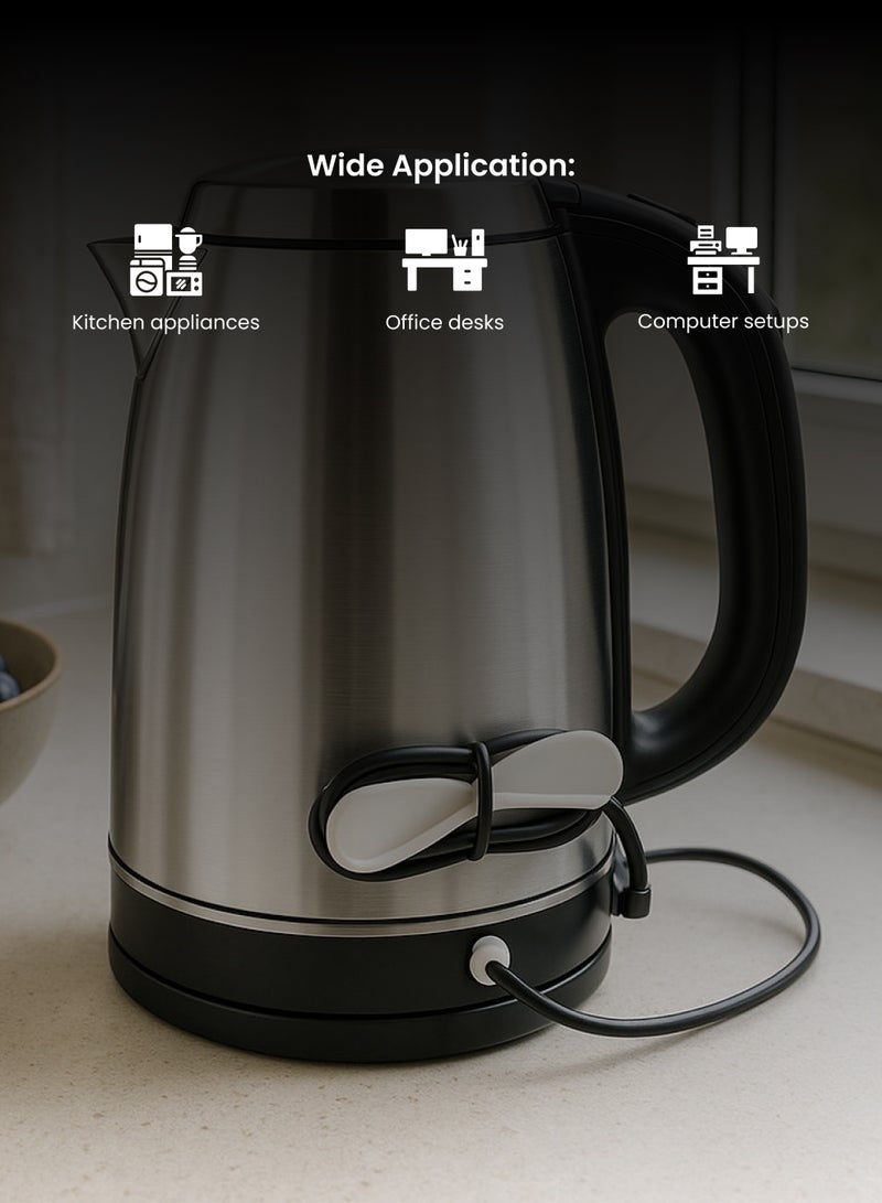 هاي-تيك حامل ومنظم الكابلات، حل إدارة الكابلات للمنزل والمكتب، حامل أسلاك متين وقابل لإعادة الاستخدام - Image 4