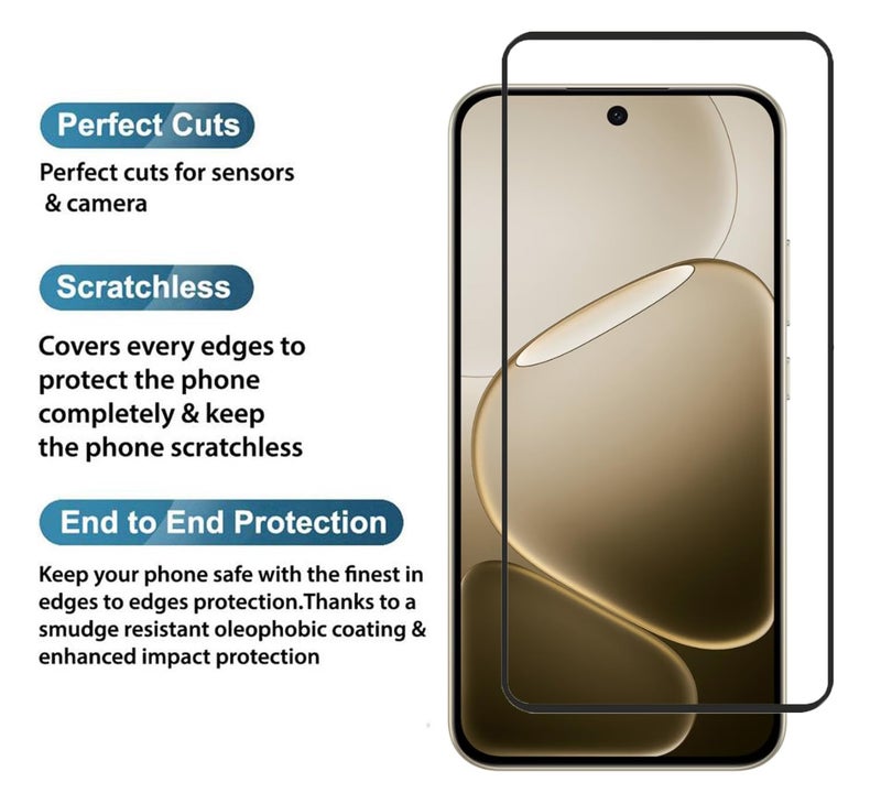 FabeKee 2 Pack Tempered Glass Screen Protector Compatible For Oppo F31 Pro 5G Black Cellphone With Edge To Edge Coverage And Easy Installation Kit - Image 2