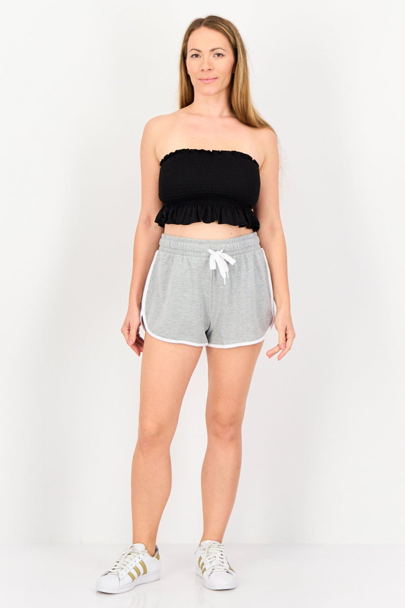 FOREVER 21 شورتات أساسية عادية للنساء، رمادي مائل إلى اللون الفاتح - Image 4