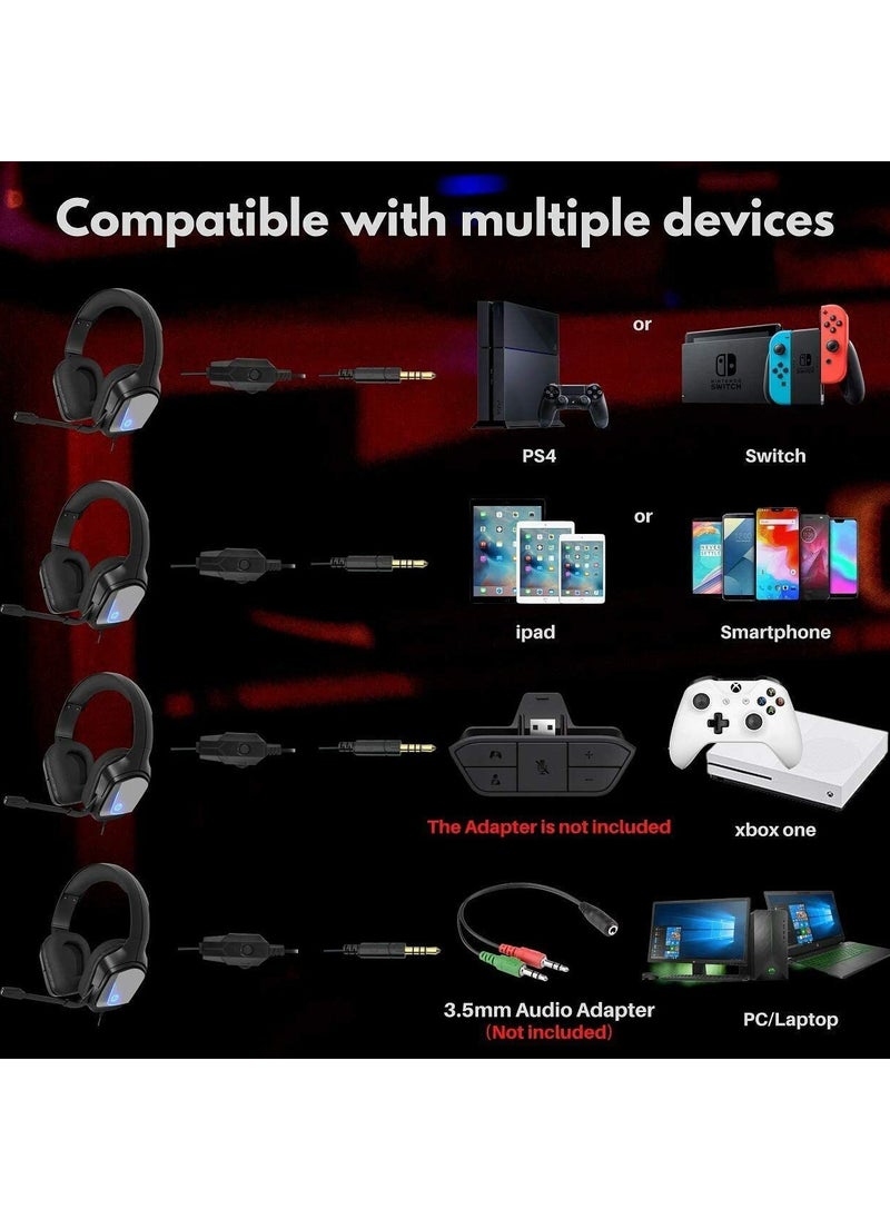 HP - H220GS Virtual 7.1 LED Backlit Gaming Headset with Microphone, Wired - Image 1