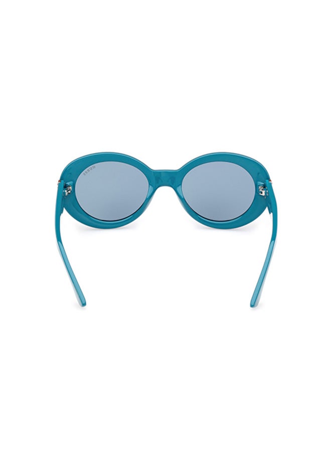 جس نظارة شمسية  عصرية بإطار بيضاوي للنساء - تركواز - Image 5