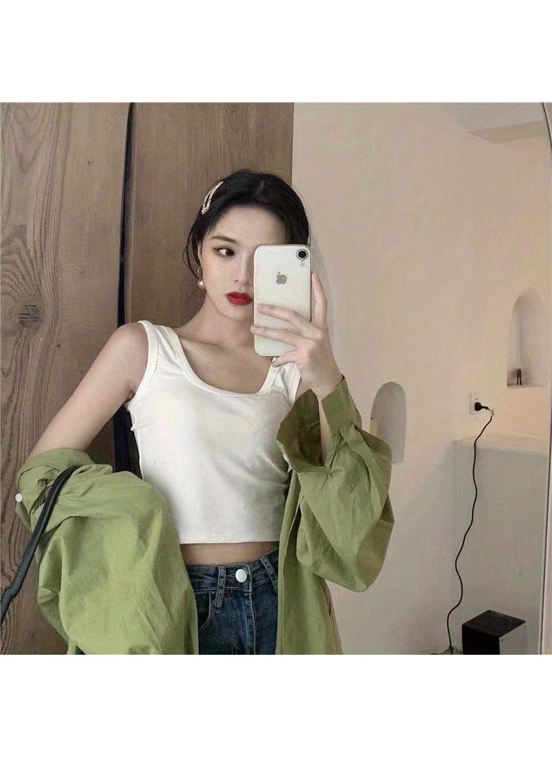Generic - American Style Vintage Polo Shirt For Men Loose Fit Trendy Brand Workwear Lapel T-shirt Versatile Half Sleeve Top Summer Wear 9002-White - Image 1
