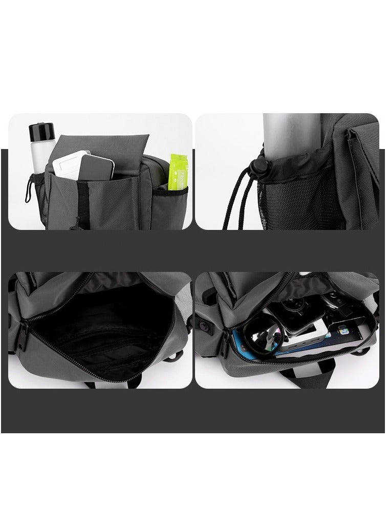 ميكسد متعدد الوظائف رسول حقيبة ، حقيبة الكتف الخفيفة ، وحقيبة الخصر ، حقيبة يد الرجل ، أسود - Image 2