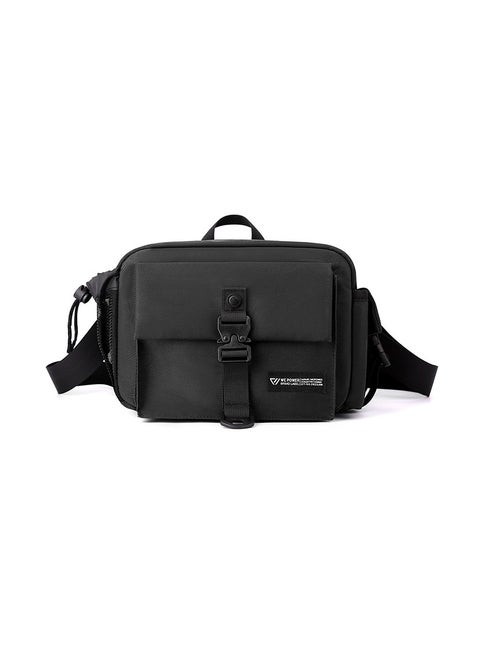 Multi Layer Functional Crossbody Bag, Lightweight Shoulder Bag, Waist Bag, Men's Handbag, Black