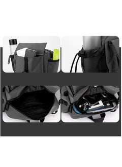MIXDE Multi Layer Functional Crossbody Bag, Lightweight Shoulder Bag, Waist Bag, Men's Handbag, Black  - Image 3