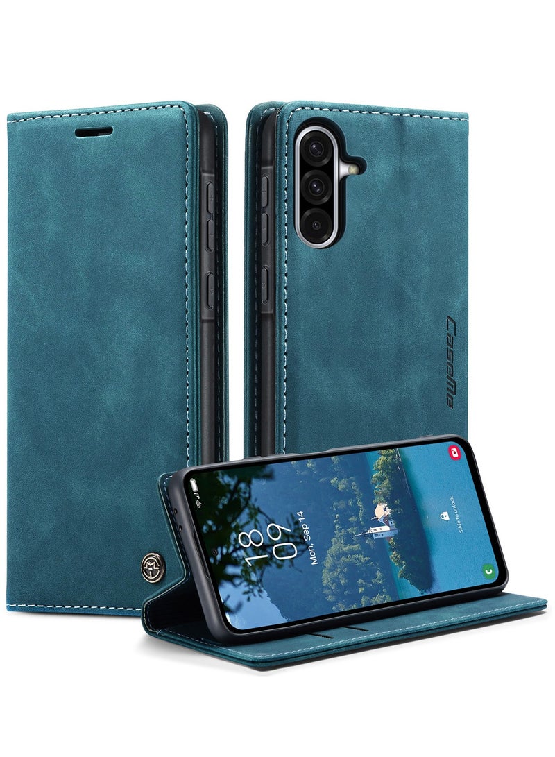 كيس مي غطاء سامسونج جالكسي A56، حافظة موبايل جلد صناعي ناعم مقاوم للصدمات، غطاء flip واقي للجسم بالكامل مع امتصاص مغناطيسي للغطاء الخلفي