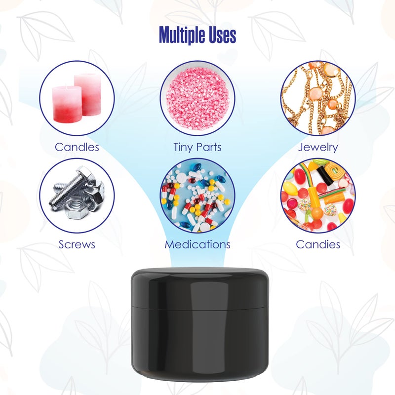 Houseables Cosmetic Containers With Lids, Black Jars, Lotion Container, 2 Oz Jars With Lids, Small Plastic Pot for Body Butter, Cream, Makeup, Powder, Body Scrub, Lip Scrub, Balm, Travel, Empty, 24 PK - Image 5