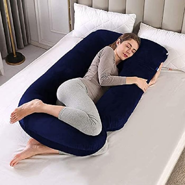 ozly Ultra Soft Pregnancy Body Pillow,Cushion,Pregnant Women,Gift for Pregnancy,Nursing Pillow,Huggable Pillow,Washable,J-Shaped,Multi-Functional,Full Body Pillow,Peaceful Sleep,Pregnancy - Image 1