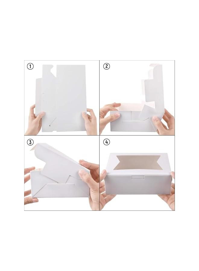 S-TOP 15Pcs Bakery Cake Boxes, Cookie Boxes For Strawberries With Window Pies Cupcakes Biscuits Candy Muffins Donuts 8X6X2.5 Inches - Image 2