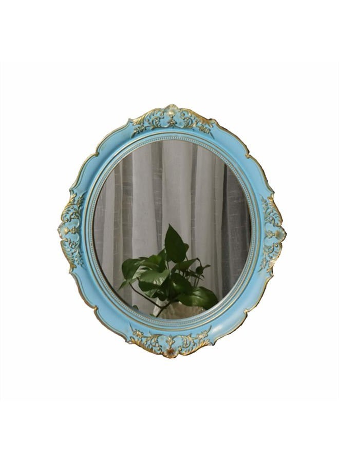 Yamfurga Decorative Mirrors Tray, Hanging Wall Mirror, Vintage Multi-Functional Display Tray, Jewelry Trays, Vanity Trays, Serving Trays,13" W x 15" L, Golden Blue - Image 1
