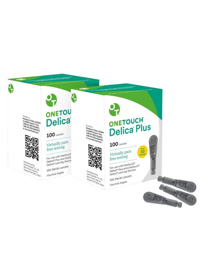 ONETOUCH OneTouch Delica Plus Lancets for Diabetes Testing | Fine 30-Gauge Lancets for Blood Test | Diabetic Supplies for Blood Sugar Monitor | Diabetic Lancets for Lancing Device, 200 Count - Image 1