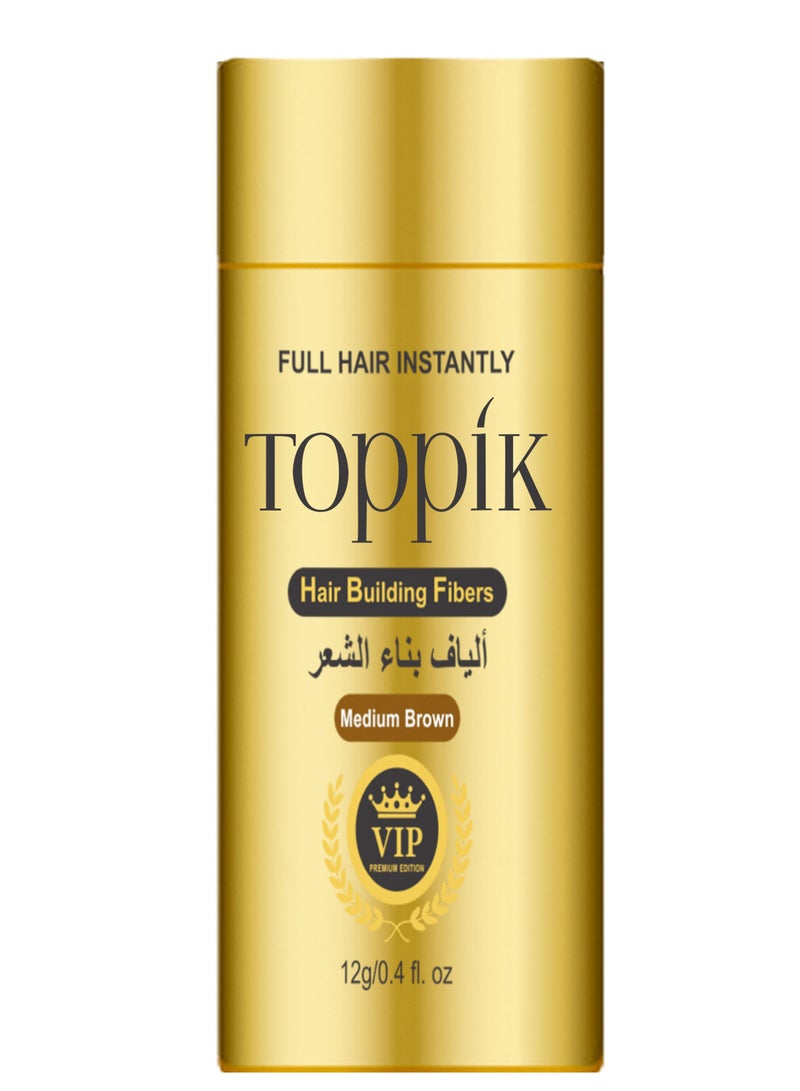 Hair Building Fiber Instant Hair Loss Concealer Medium Brown 12g