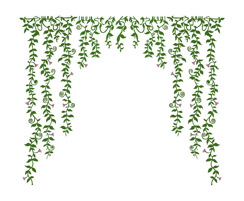 Dreamkraft Green Falling with Pretty Flowers Wall Sticker (Multicolor PVC Vinyl 100 x 82cm)-Self-Adhesive - Image 1
