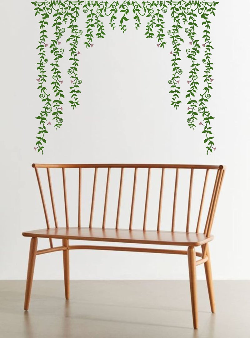 Dreamkraft Green Falling with Pretty Flowers Wall Sticker (Multicolor PVC Vinyl 100 x 82cm)-Self-Adhesive - Image 4
