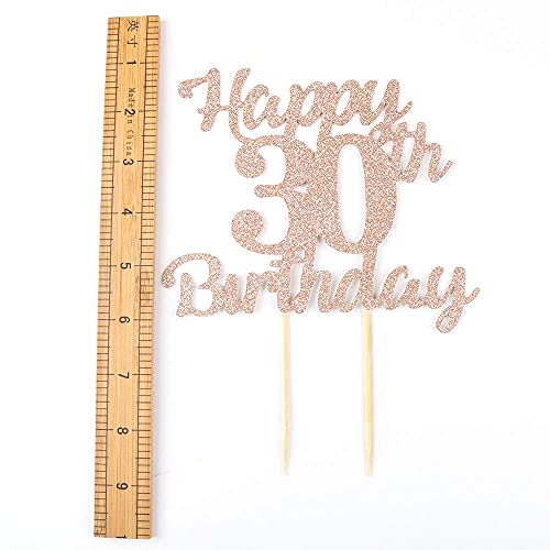 Festiko®30th Birthday Cake Topper for Happy Birthday 30 Rose Gold 30th Cake Topper，Happy Birthday Cake Topper Cake Ornament (30th) - Image 4