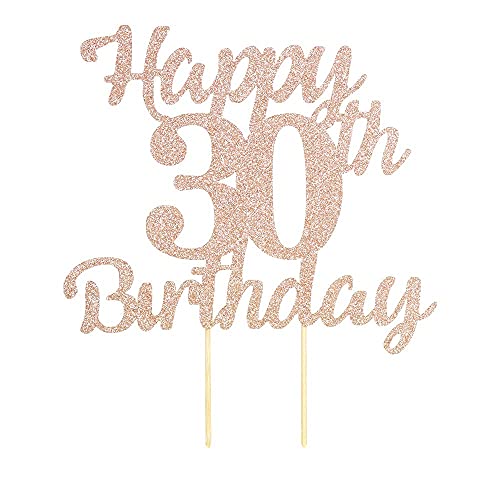 Festiko®30th Birthday Cake Topper for Happy Birthday 30 Rose Gold 30th Cake Topper，Happy Birthday Cake Topper Cake Ornament (30th) - Image 2