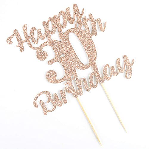 Festiko®30th Birthday Cake Topper for Happy Birthday 30 Rose Gold 30th Cake Topper，Happy Birthday Cake Topper Cake Ornament (30th) - Image 3