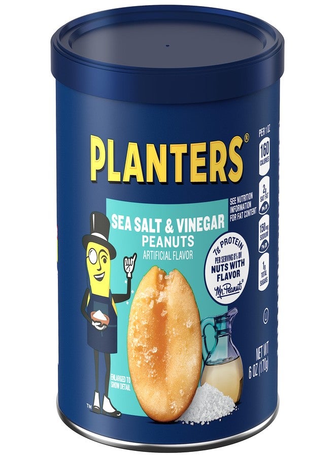Planters Sea Salt & Vinegar Peanuts (6 oz Canister) - Image 1