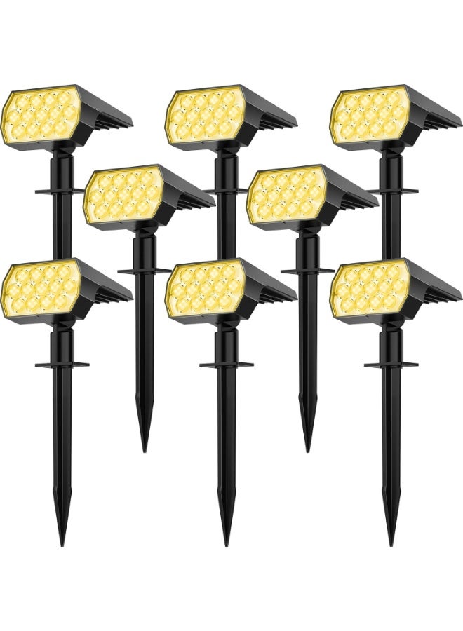 Solar Spot Lights Outdoor, [8 Pack/52 LED] 2-in-1 Solar Landscape Spotlights, 3 Lighting Modes Solar Garden Lights, IP65 Waterproof Flood Lights for Patio Pathway Driveway Yard(Warm White) - Image 1