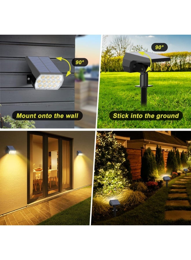 Solar Spot Lights Outdoor, [8 Pack/52 LED] 2-in-1 Solar Landscape Spotlights, 3 Lighting Modes Solar Garden Lights, IP65 Waterproof Flood Lights for Patio Pathway Driveway Yard(Warm White) - Image 3