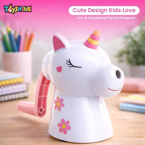 Toyshine Unicorn Pencil Sharpeners Manual for Kids and Artists, Handheld Manual Pencil Sharpener for Pencils - White (1 Pc) - Image 2