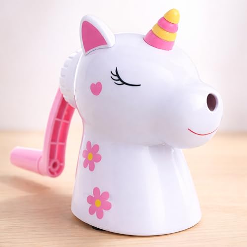 Toyshine Unicorn Pencil Sharpeners Manual for Kids and Artists, Handheld Manual Pencil Sharpener for Pencils - White (1 Pc) - Image 1