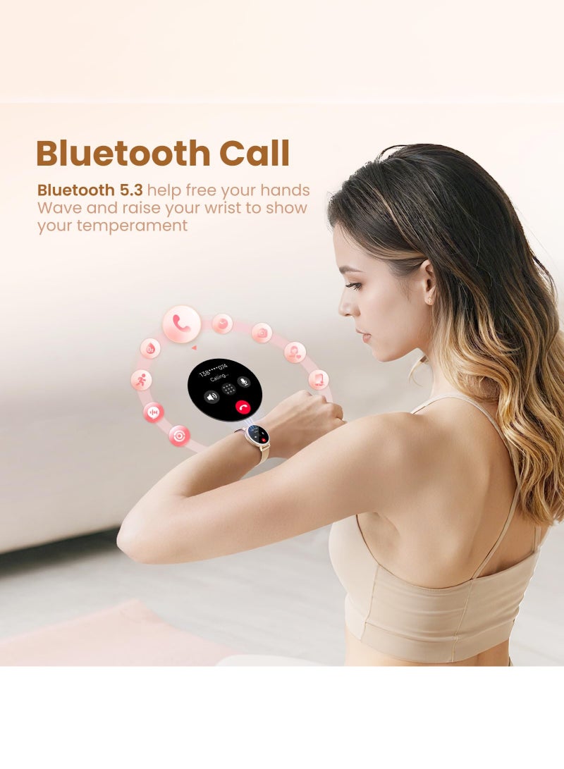Arabest Smart Watches for Women Android/iPhone, IP68 Waterproof Fitness Tracker with Bluetooth Calls(Answer&Make), Activity Pedometer/Heart Rate/SpO2 Monitor/100+ Sports Model - Image 2