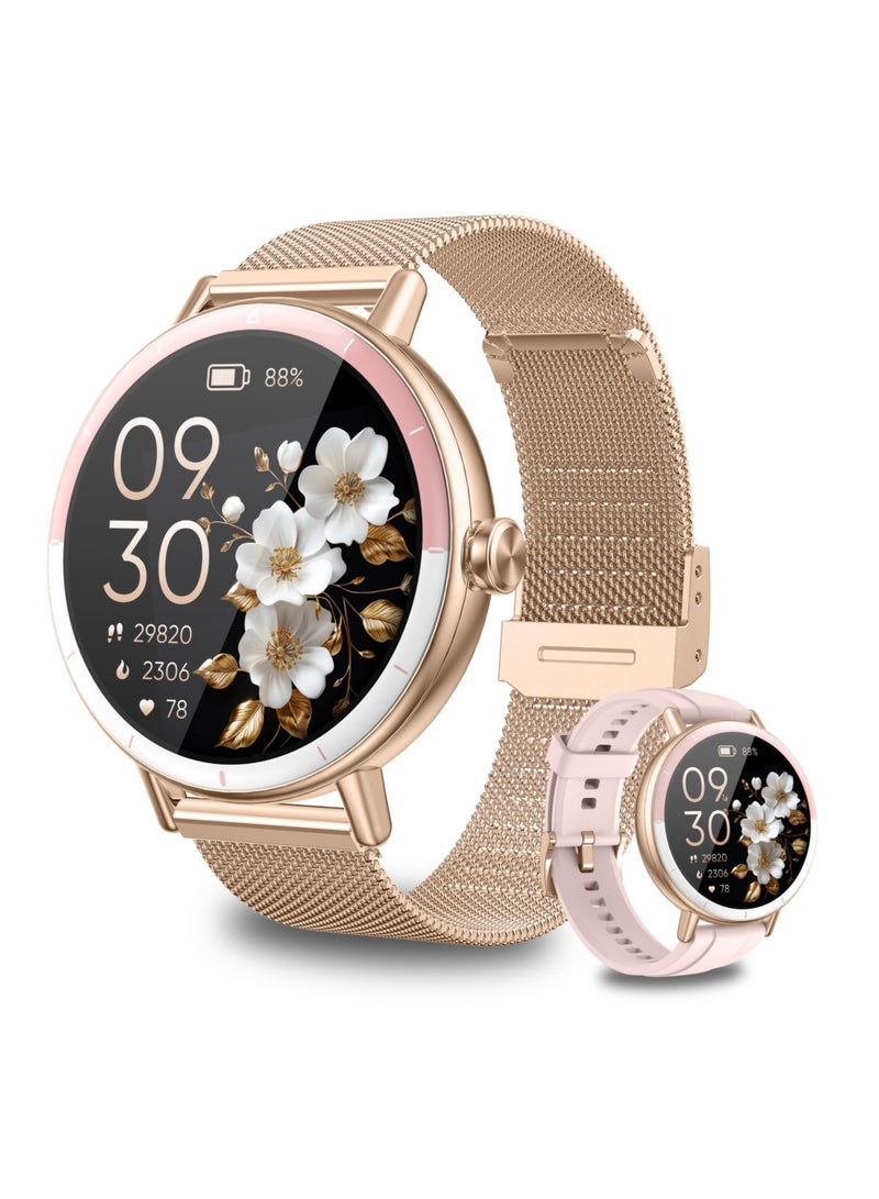 Arabest Smart Watches for Women Android/iPhone, IP68 Waterproof Fitness Tracker with Bluetooth Calls(Answer&Make), Activity Pedometer/Heart Rate/SpO2 Monitor/100+ Sports Model - Image 1