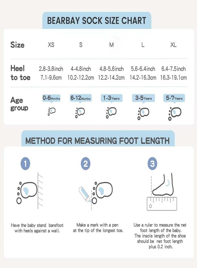 Bearbay Baby Non Slip Ankle Socks with Grippers for 0 Months-7 Years Old Walking Socks, 9-pairs/2402d, 5-7 Years - Image 5