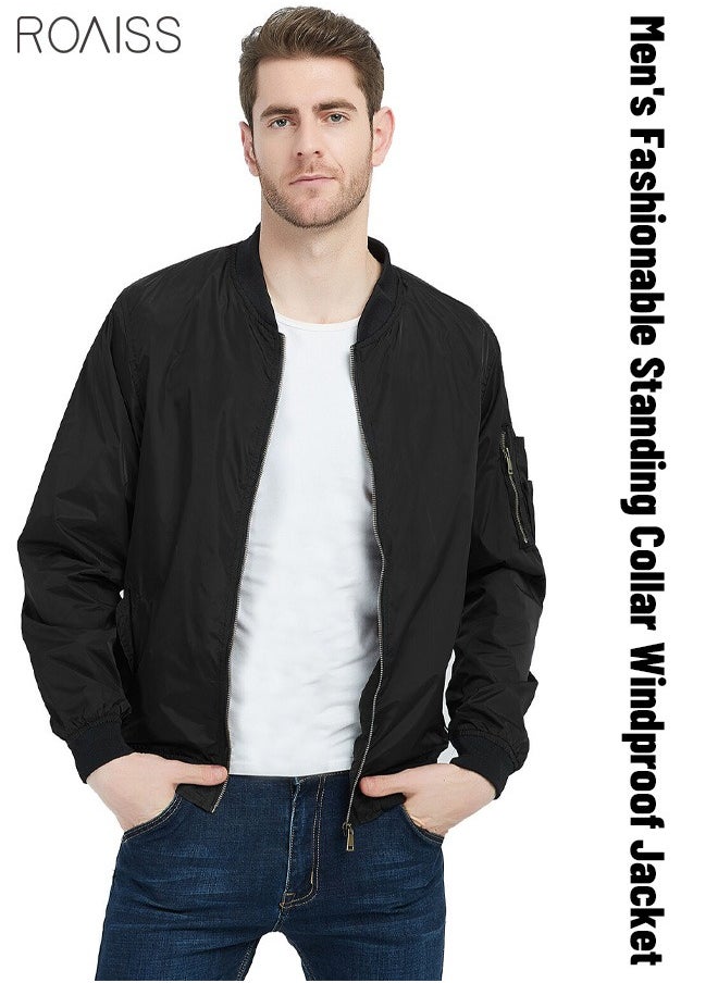 Classic Bomber Jacket, Men's Casual Baseball Jacket Coat Regular Fit College Hipster Windbreaker For Winter Fall - pzsku/ZC709358D53266E89B24EZ/45/_/1714373420/0103bdf8-71df-40a9-941f-3060a8d193fd