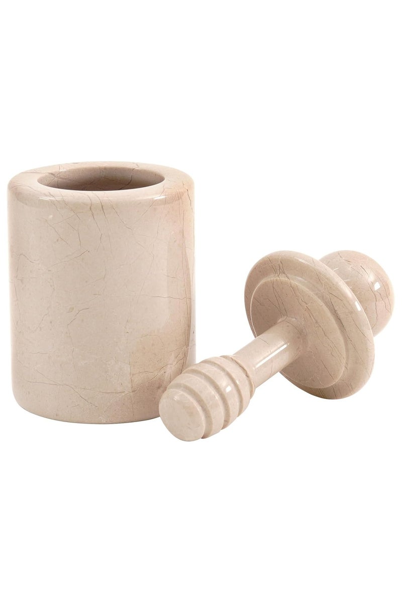 RADICALn Radicaln Marble Honey Pot 5.5'' Inches Verona Handmade Mini Honey Jars with Dipper - Ideal Honey Containers and Sugar Dispenser for Kitchen Countertop Accessories, Honey Dipper With lid - Image 1