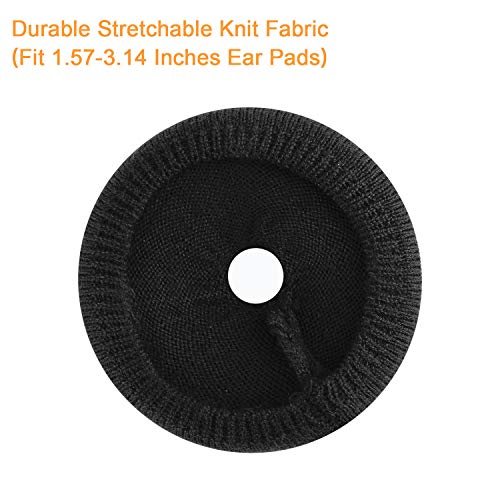 JARMOR Earpads Sweater Cover Protectors with Knit Fabric for Beats Solo 3/2, Solo HD/Mixr/EP Headphones and Other Headsets with 1.57-3.14 Inch Ear Cushions [ 2 Pairs ] (Black) - Image 3