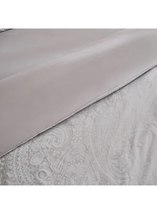 Home Box Opulent Luxe 3-Piece Khadi Print Cotton Jacquard Queen King Duvet Cover Set - 220x220 cm