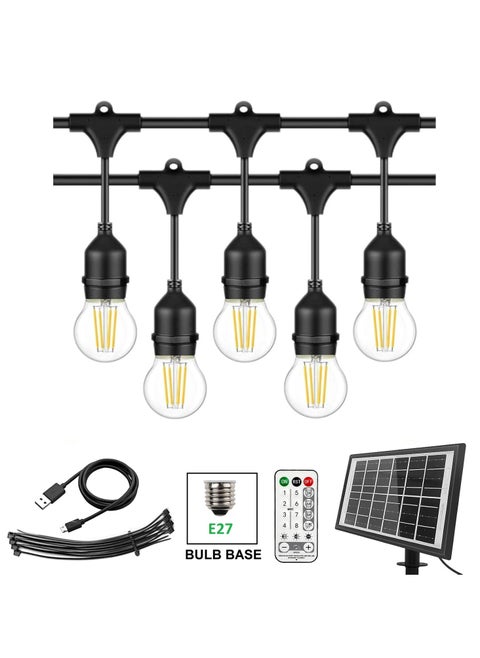 Outdoor Waterproof IP65 Led String Lights E27 Holder 10 Meter Bulb Holder Wire With 20 Bulbs 4W G45 Clear With EU Plug Solar Bulb Holder For Ramadan Decoration Lights And Outdoor Decoration Light Hanging Light 6000mAh & USB-C, String Lights With Remote Control And 8 Modes Ramadan Light With Cable Ties