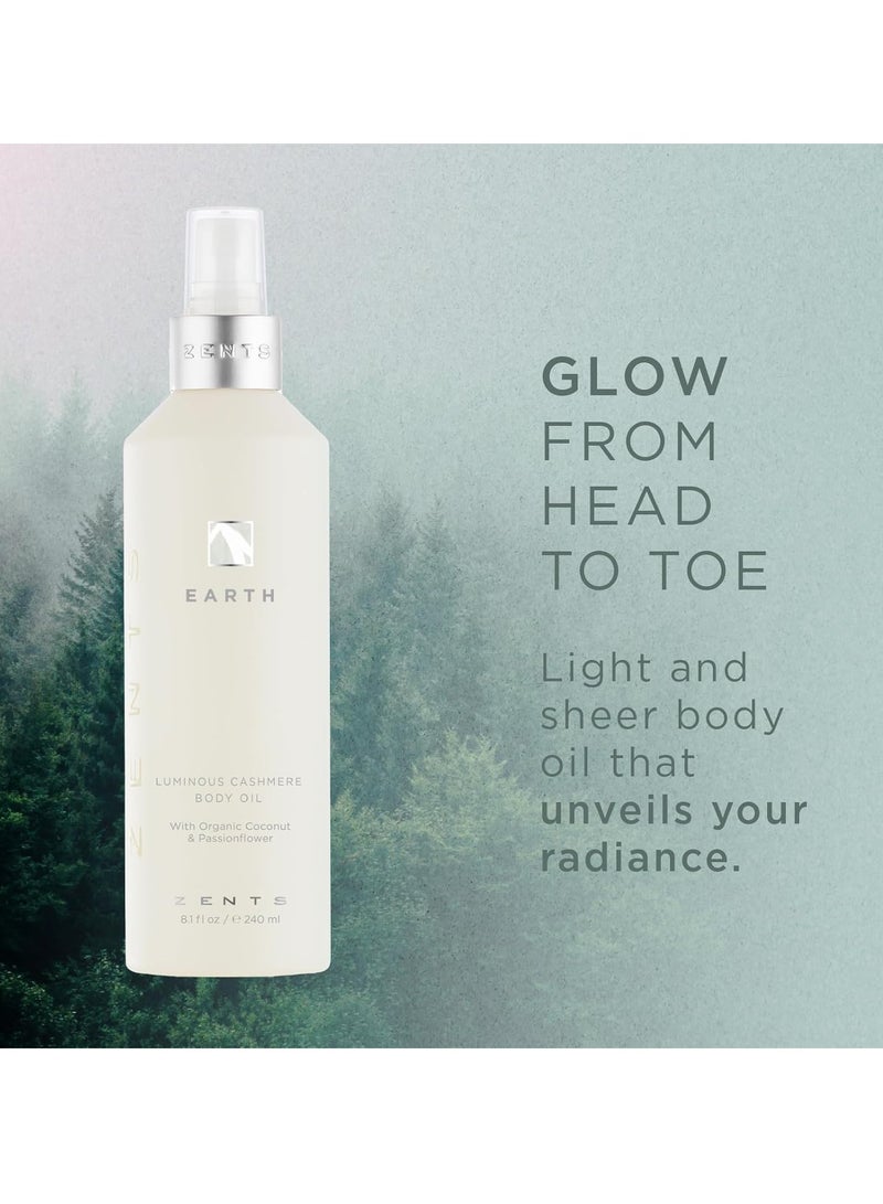Zents Luminous Cashmere Body Oil (Fresh Fragrance) | Moisturizing Body Oil with Vitamin E & Organic Coconut Oil | Softens & Smooths Skin | 8 fl oz - Image 2